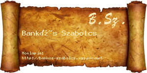 Bankós Szabolcs névjegykártya
