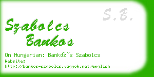 szabolcs bankos business card